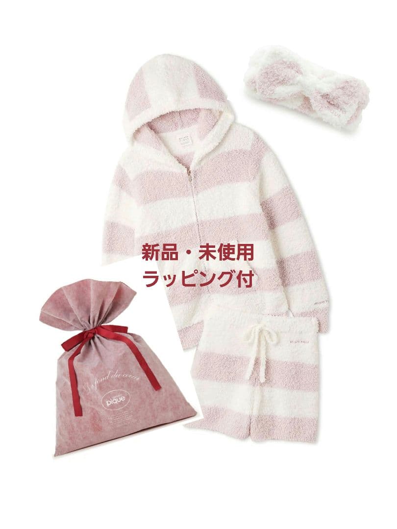 限定値下【新品】ジェラピケ ボーダーパーカ&ショートパンツ&ヘアバンド ピンク