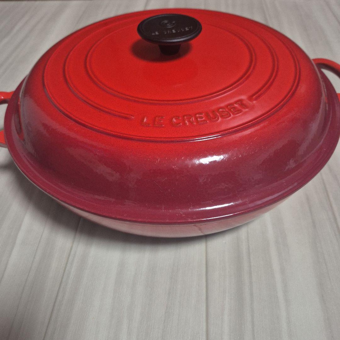 ル.クルーゼ　ビュッフェ　キャセロール　３０cm　チェリーレッド　約５kg　美品