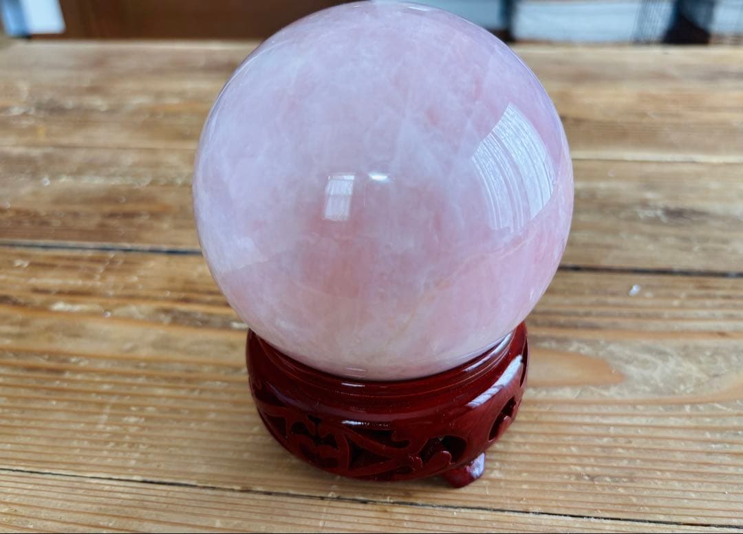 セール 恋愛運上昇 ローズクオーツ 天然石 スフィア　丸玉 10cm
