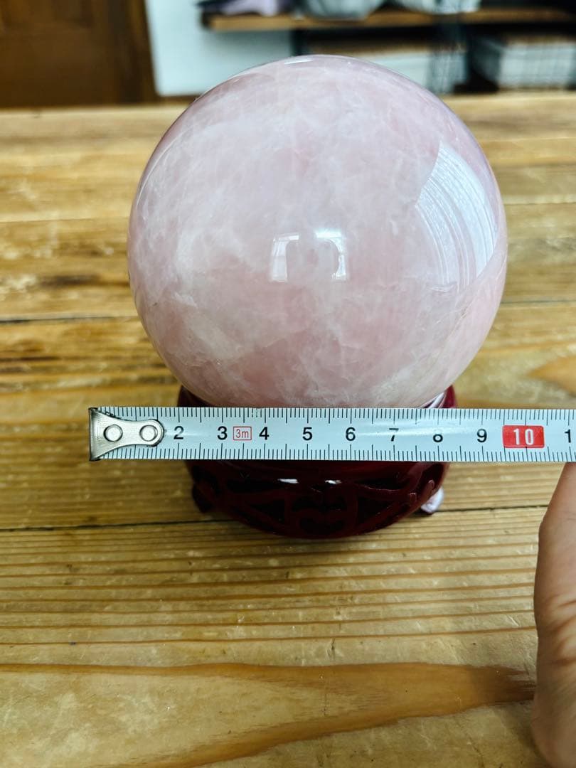 セール 恋愛運上昇 ローズクオーツ 天然石 スフィア　丸玉 10cm