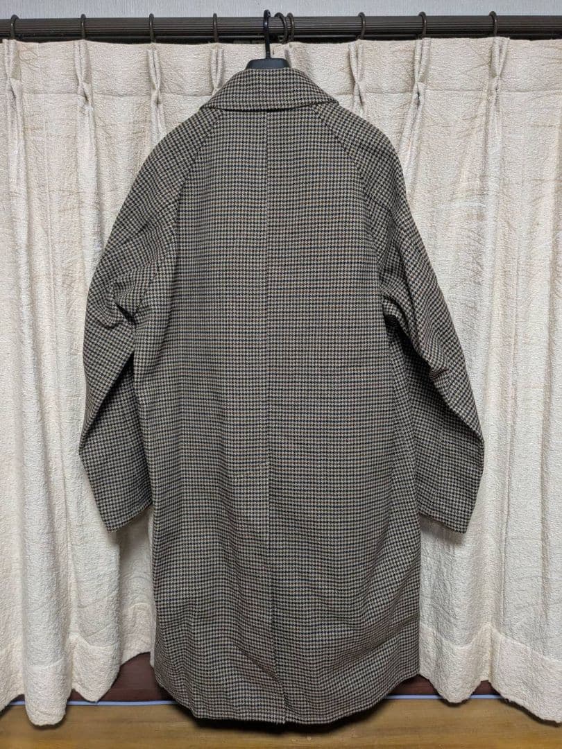 新品 BEAUTY&YOUTH ブラウンハウンドトゥース ステンカラーコート S