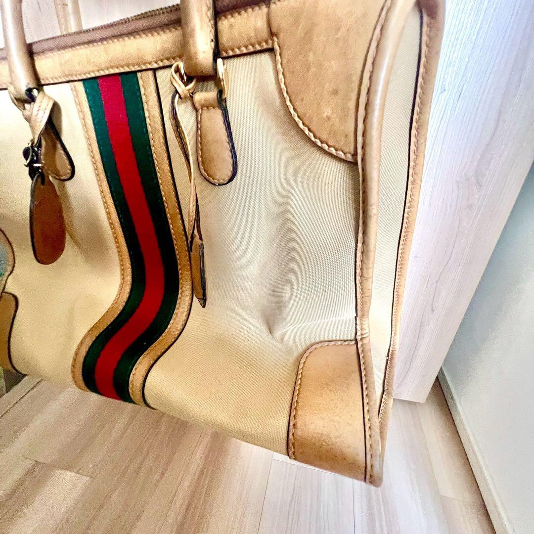 【オールドグッチ】Gucci ベージュ ボストンバッグ