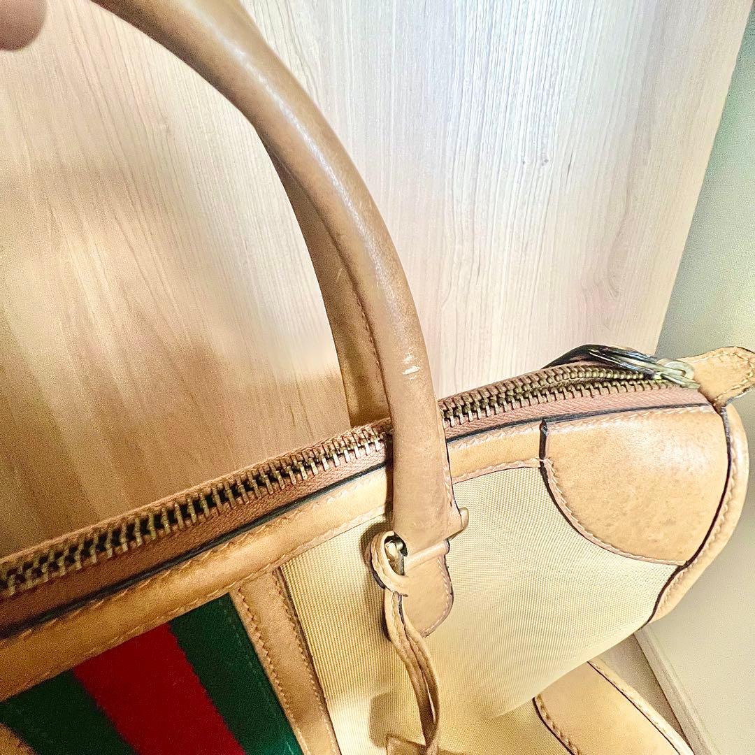 【オールドグッチ】Gucci ベージュ ボストンバッグ