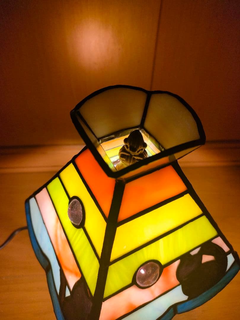 新品 猫のランプ ステンドグラス ハンドメイド