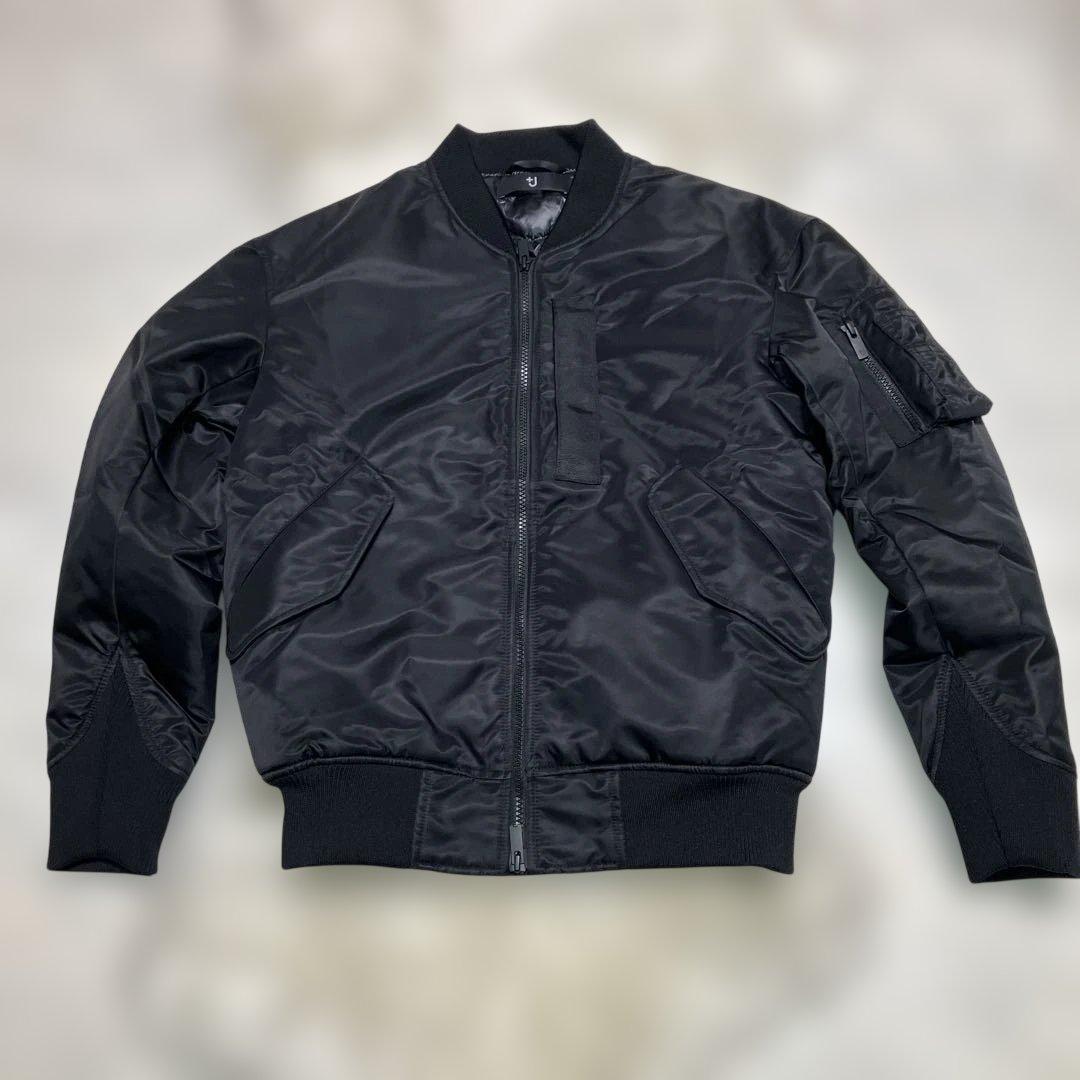 【美品】ユニクロ　UNIQLO ＋J オーバーサイズMA‐1ダウン　黒　XS