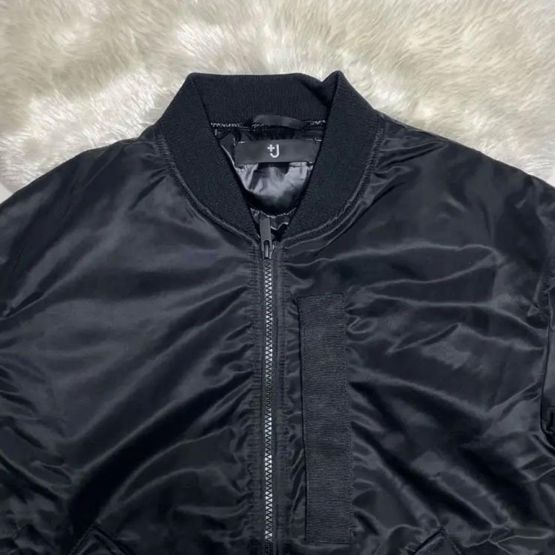 【美品】ユニクロ　UNIQLO ＋J オーバーサイズMA‐1ダウン　黒　XS