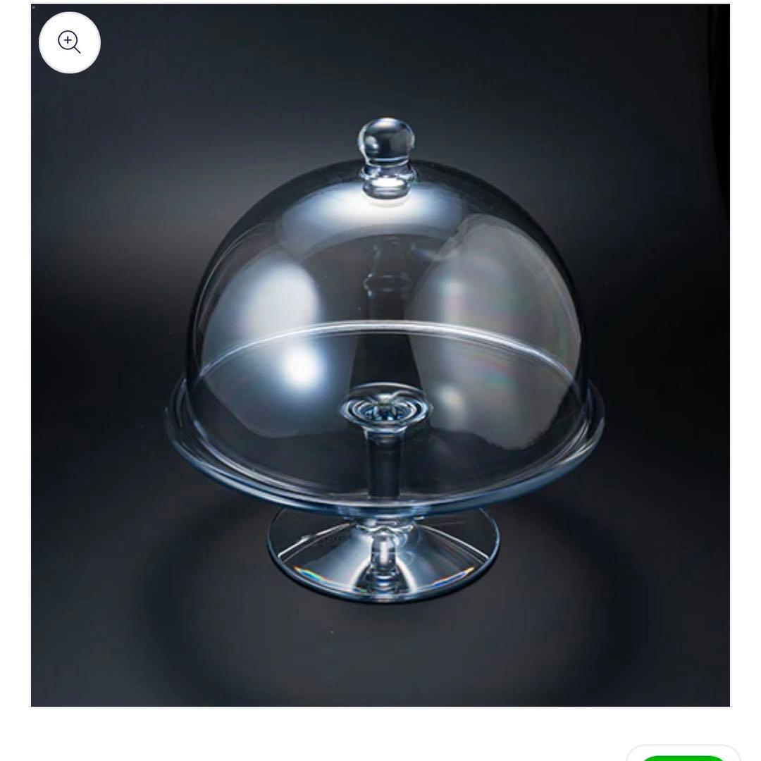 【新品未使用】クリスタルガラスの保管ドームスタンド