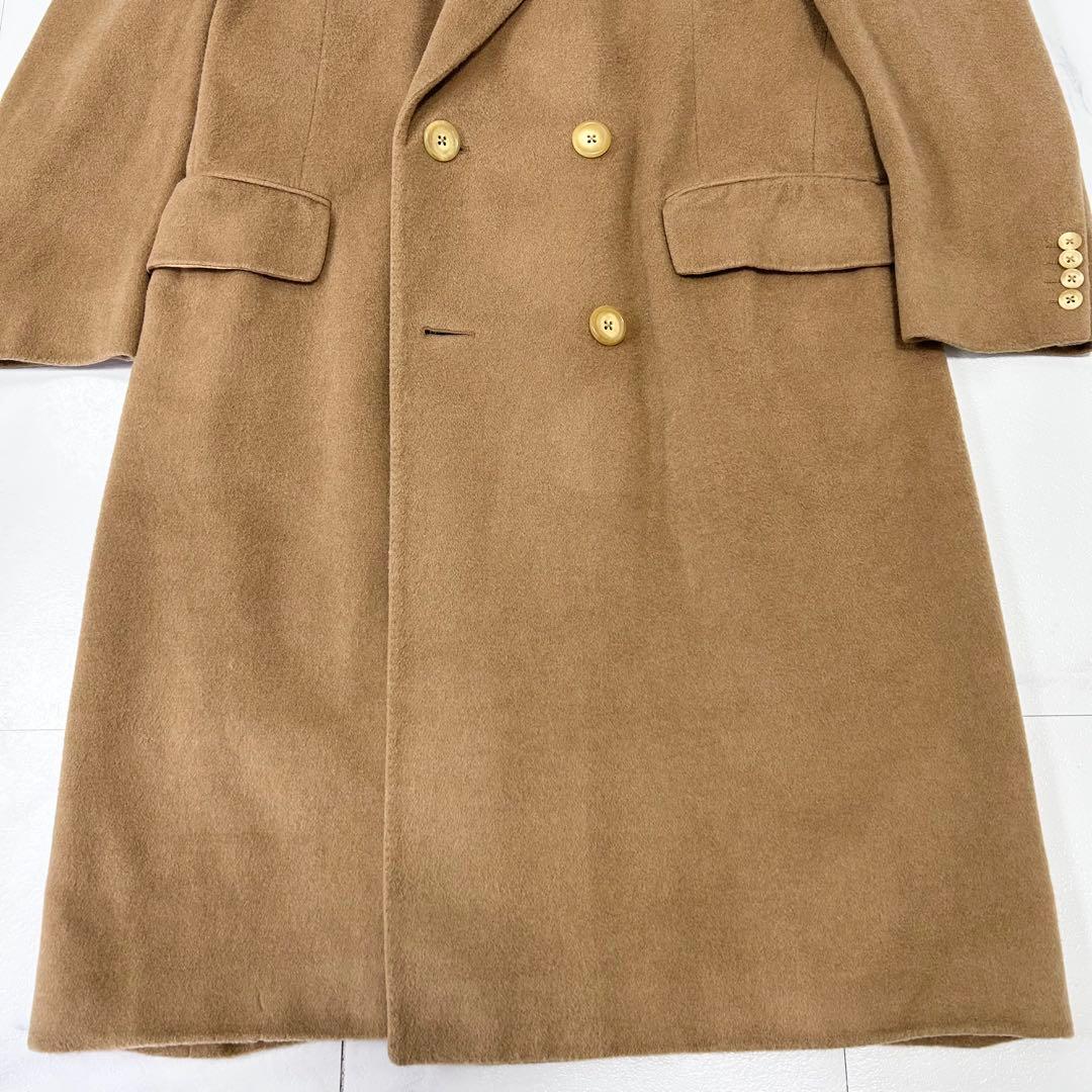 着丈110cm アクアスキュータム カシミヤ100 ダブル チェスターコート