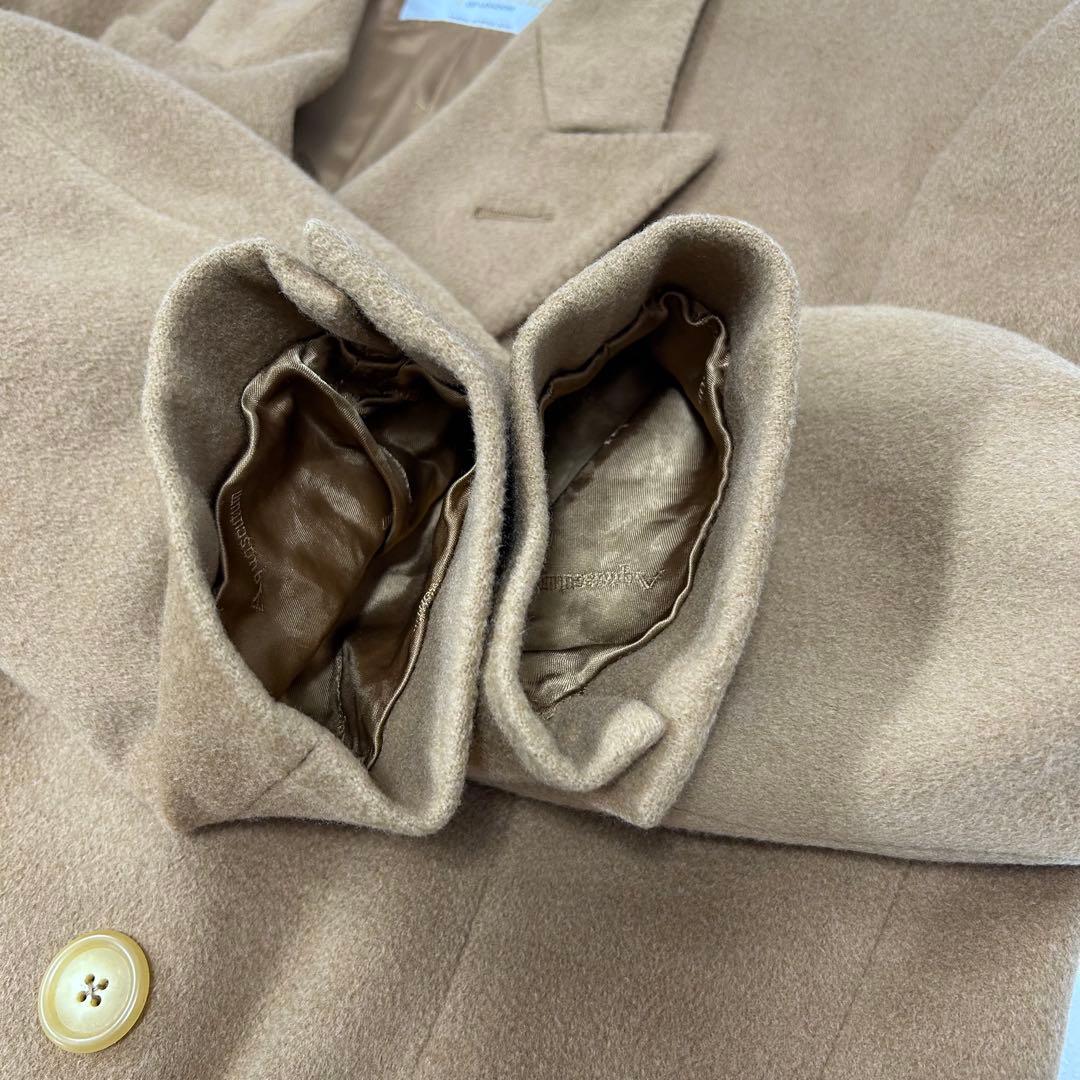 着丈110cm アクアスキュータム カシミヤ100 ダブル チェスターコート