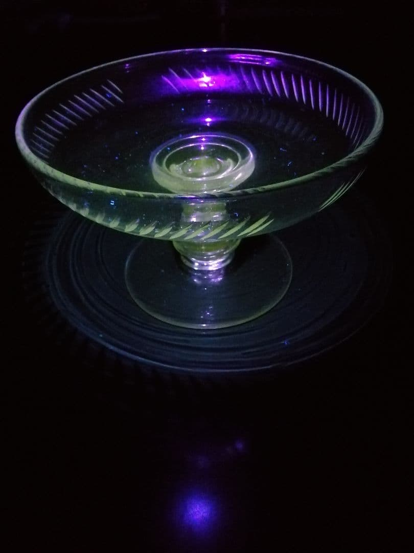 大正ガラス　コンポート　20.5cm　大正期