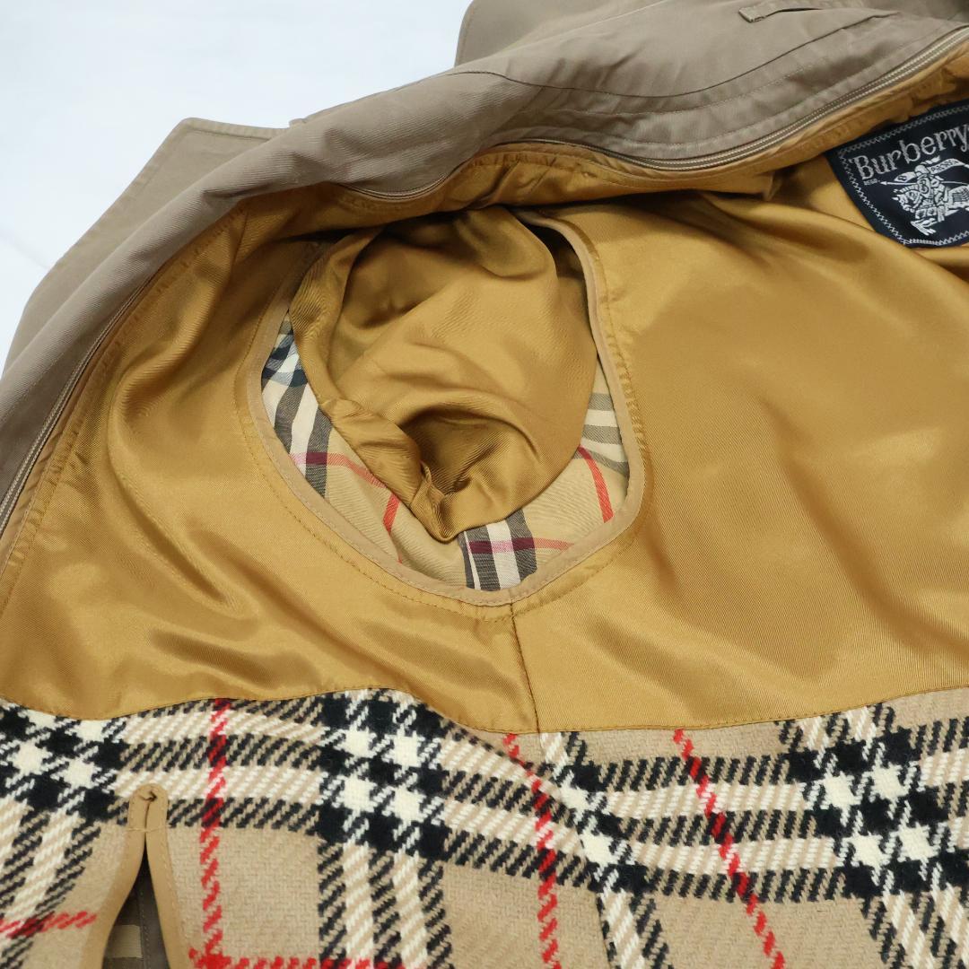 バーバリー ステンカラーコート ノバチェックライナー付 S～Mサイズ ベージュ