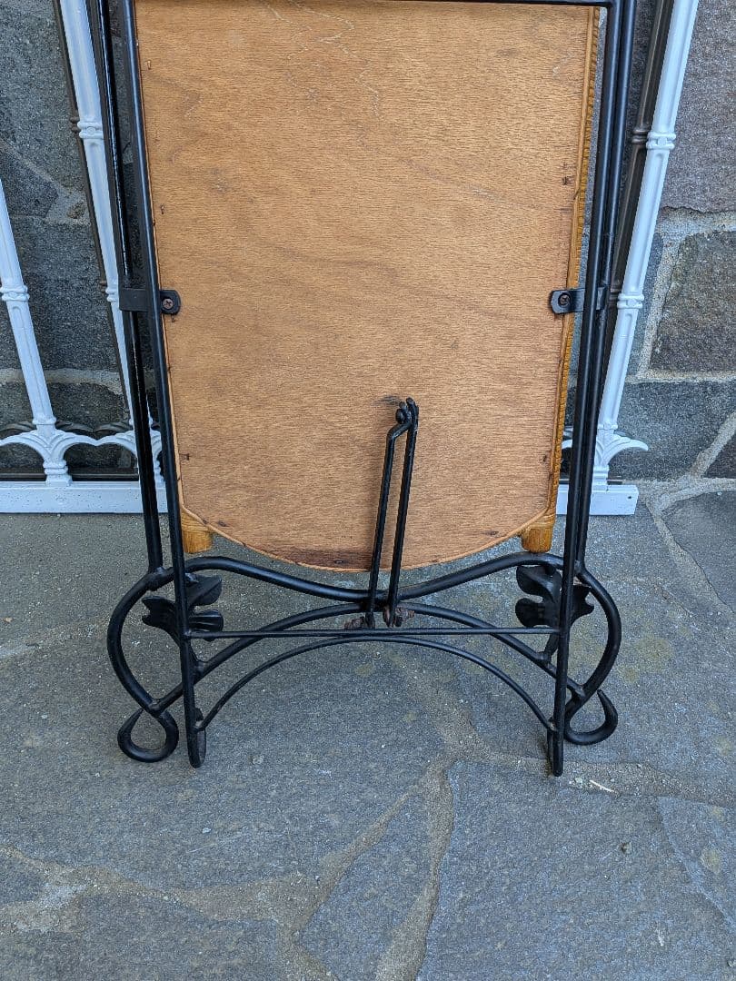 ラタン　アイアン全身姿見鏡 　スタンドミラー