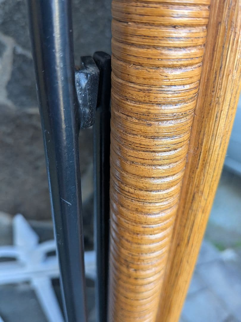 ラタン　アイアン全身姿見鏡 　スタンドミラー