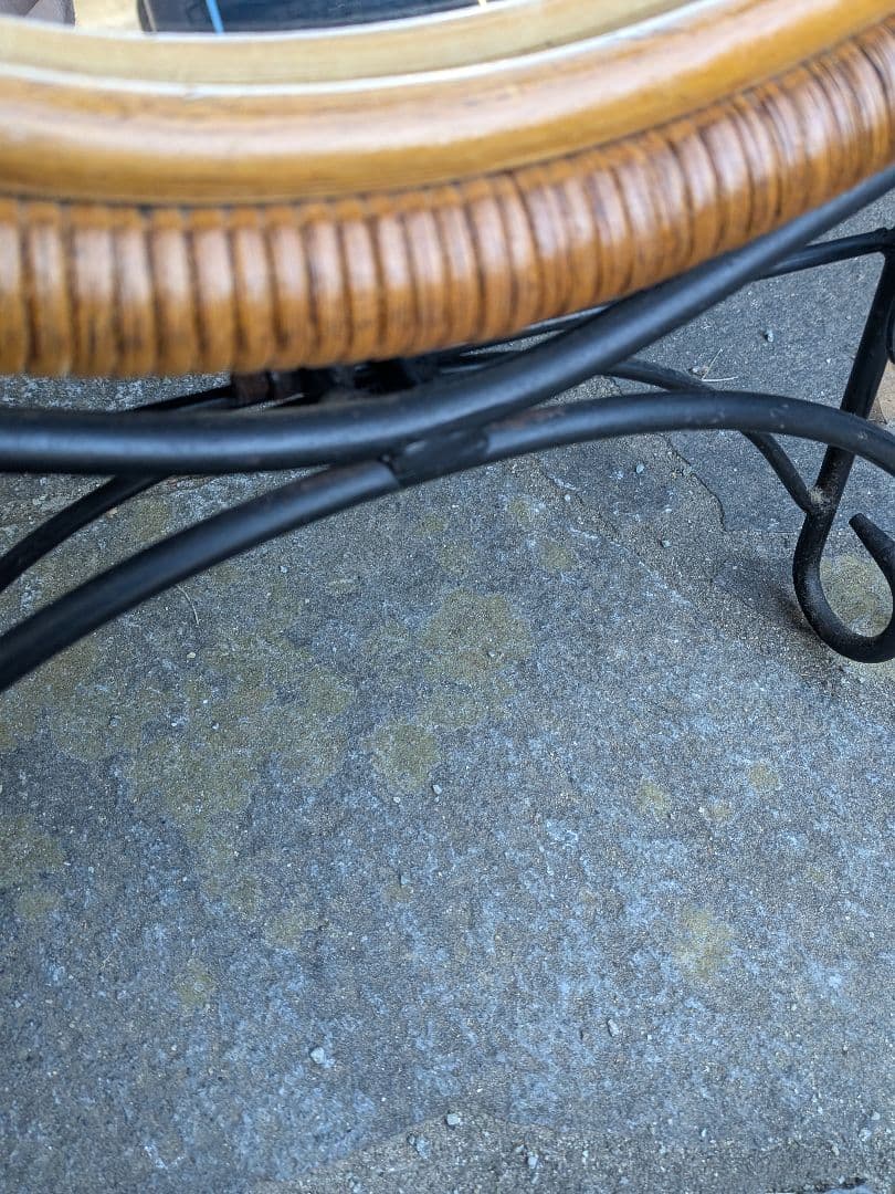 ラタン　アイアン全身姿見鏡 　スタンドミラー