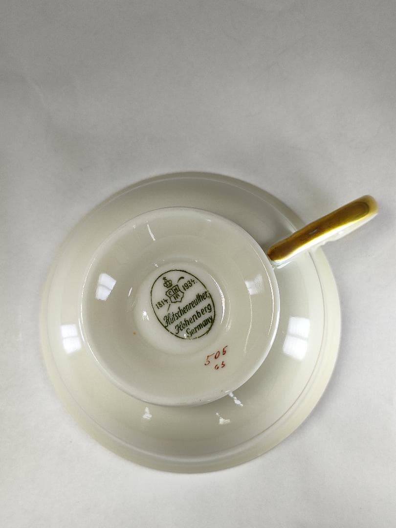 フッチェンロイター ティートリオ 金彩 花柄 ヴィンテージ