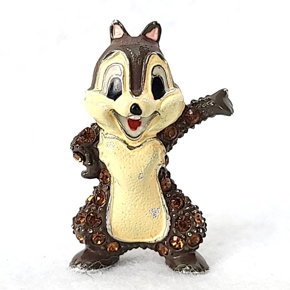 ◆良品◆ディズニー　アリバスブラザーズ　チップ　スワロフスキー　置物