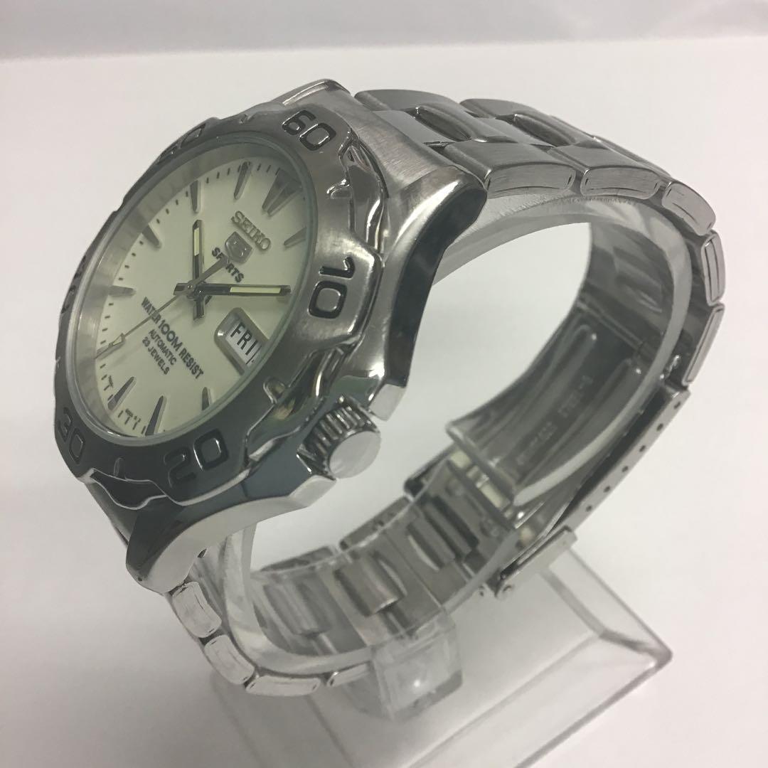 ❣️SEIKO セイコー❣️5 SPORTS 自動巻き　シースルーバック腕時計23石