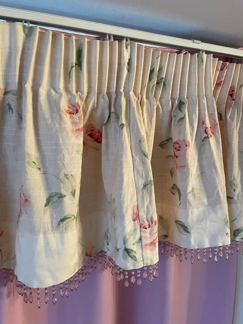 【早い者勝ち】2点セット LAURA ASHLEY ビーズ付きオーダーカーテン