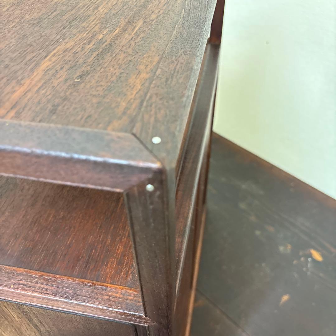 【値下げ】木製 キャビネット 両開き扉＋引き出し付き／収納棚 古家具