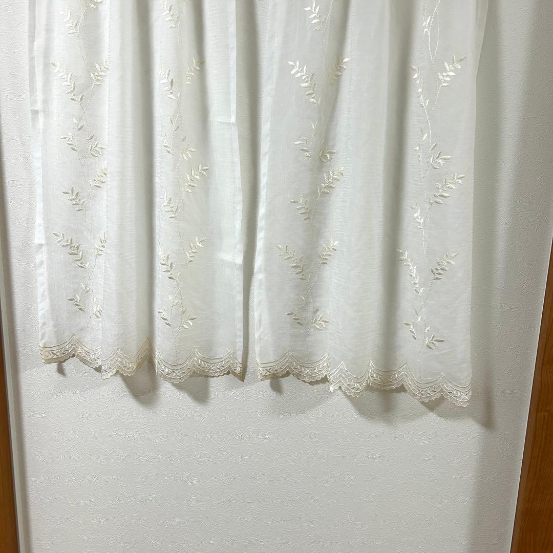 【mikan】レースカフェカーテン　刺繍　6枚　オーダー品　豪華　上品