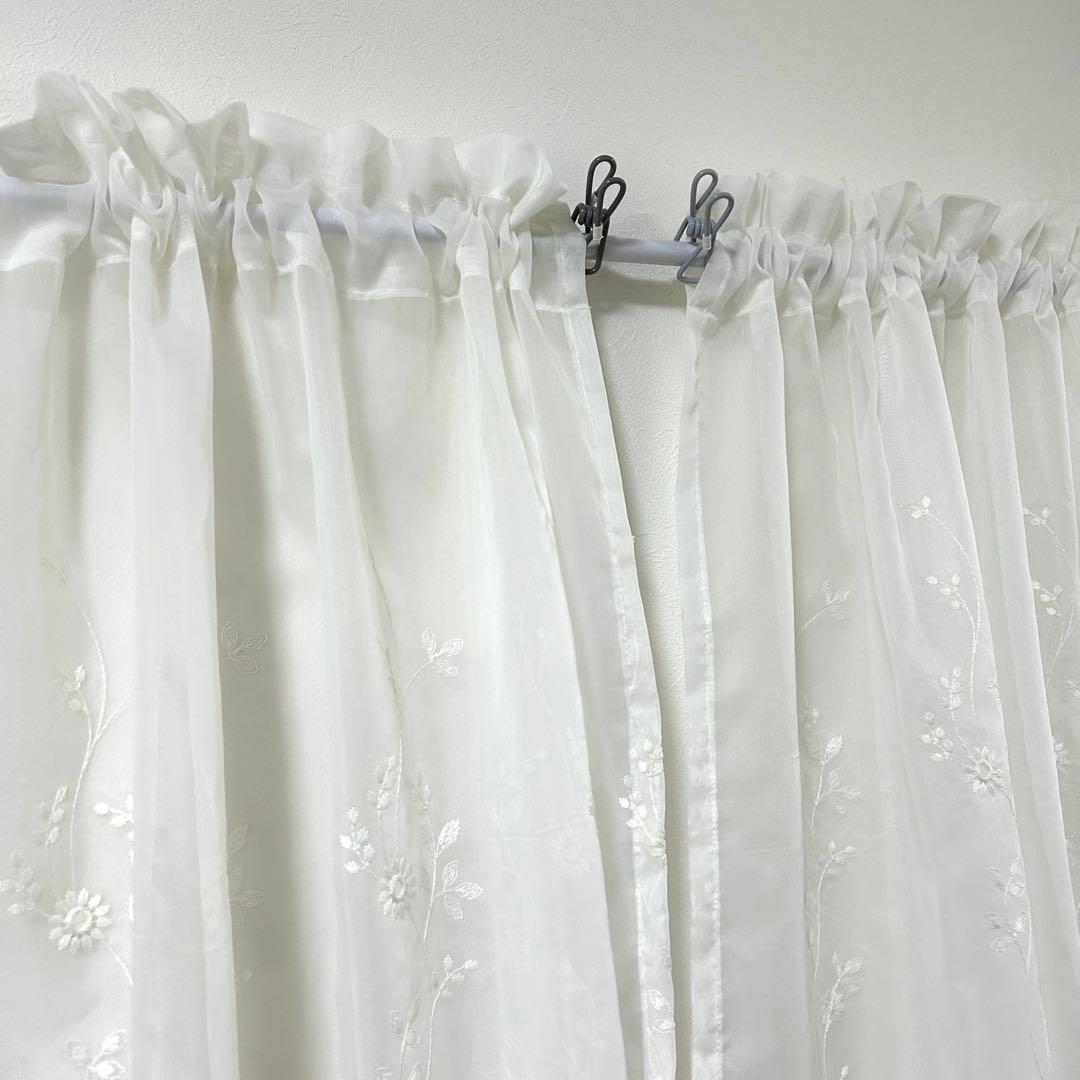 【mikan】レースカフェカーテン　刺繍　6枚　オーダー品　豪華　上品