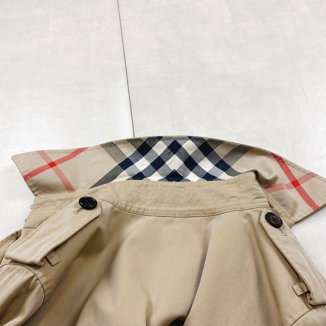 美品 貴重4way 襟裏メガチェック バーバリーロンドン フォックスファー