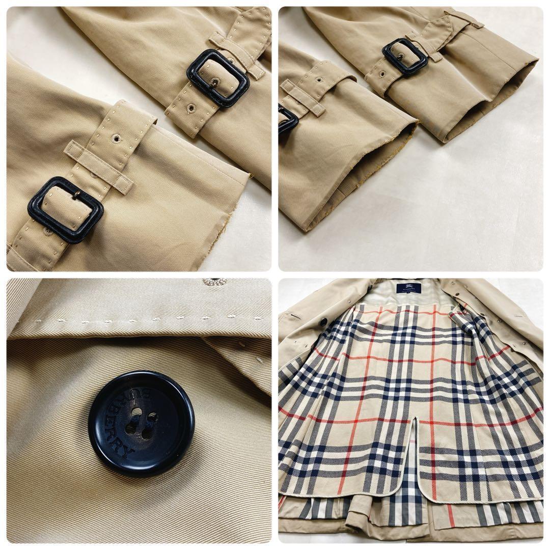 美品 貴重4way 襟裏メガチェック バーバリーロンドン フォックスファー