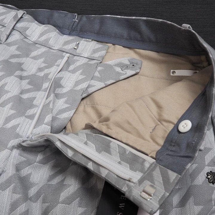新品 セントアンドリュース ラメジャガード パンツ 定価39600円 灰 M