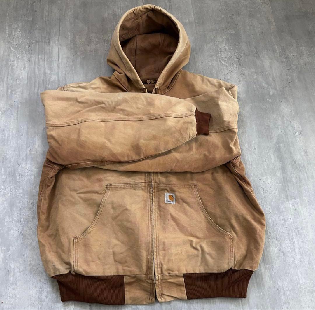 Carhartt フード付きアクティブジャケット XL ブラウン
