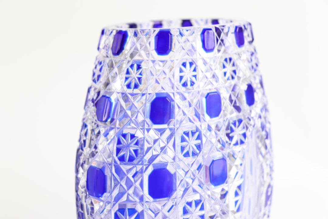 マイセン クリスタル アラビアンナイト 青ガラス Meissen 花瓶