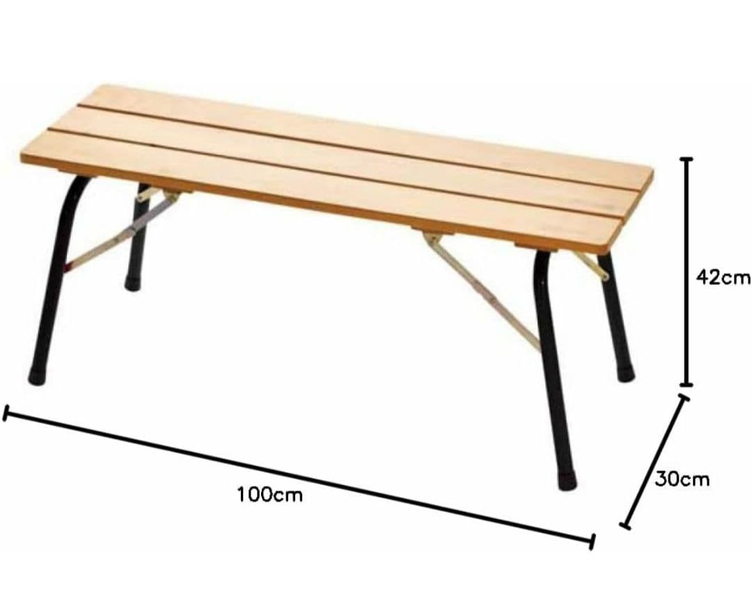 castelmerlino フォールディングウッドベンチ 100×30 BK 黒