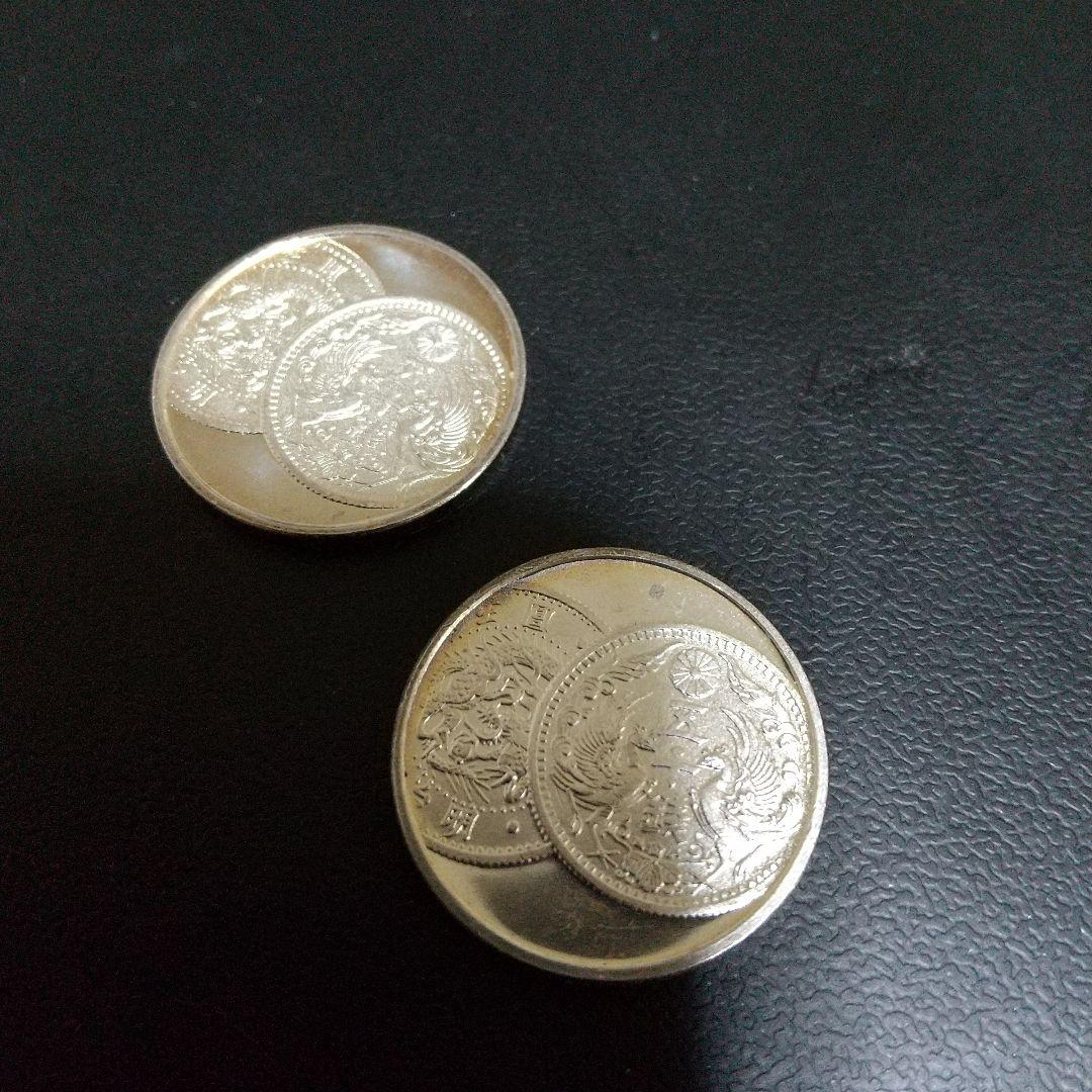 銀製 年銘板 五十銭モチーフ2枚セット