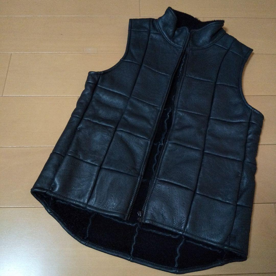 【新品未使用】 BONZ ボンズ レザーベスト 羊革ムートン レディースMサイズ
