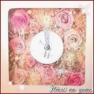 プリザーブドフラワー花時計　ピンク＆ホワイト