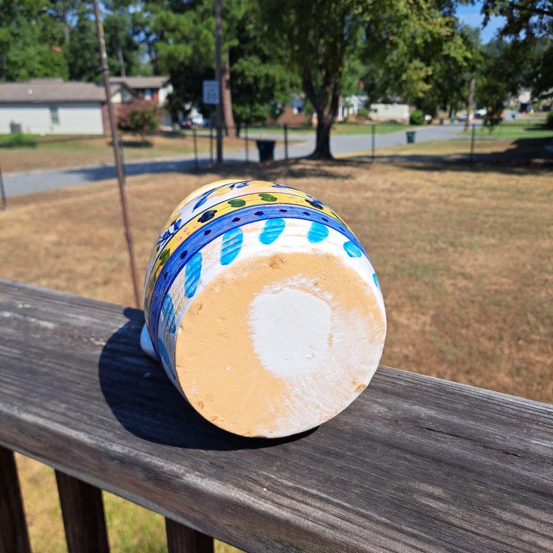 イタリア製　ヴィンテージ　陶器製 花柄　ピッチャー　#デルフト