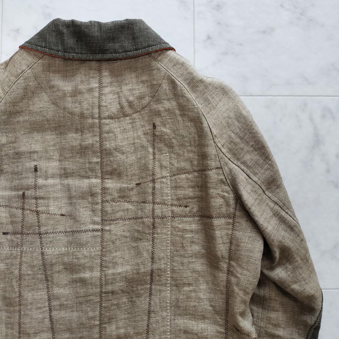 ジュンヤワタナベマン 16SS パッチワークリネンステンカラーコート S 日本製