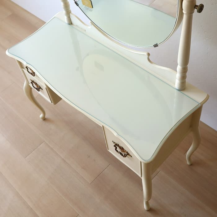 ヴィンテージ シャビーシック ドレッサー ホワイト ピアノ塗装 古家具