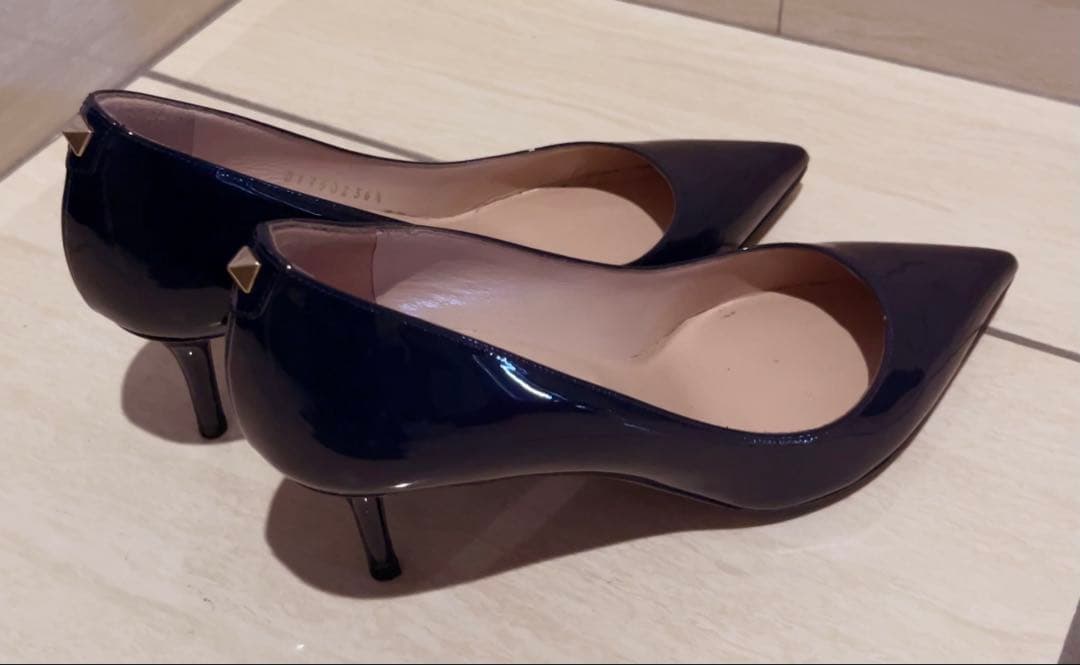 VALENTINO ヴァレンティノ　ネイビー ハイヒール・パンプス　スタッズ