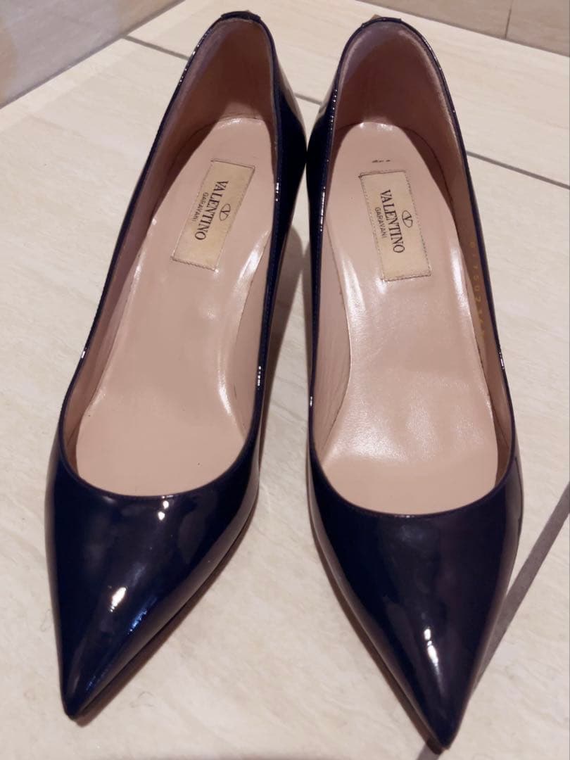 VALENTINO ヴァレンティノ　ネイビー ハイヒール・パンプス　スタッズ