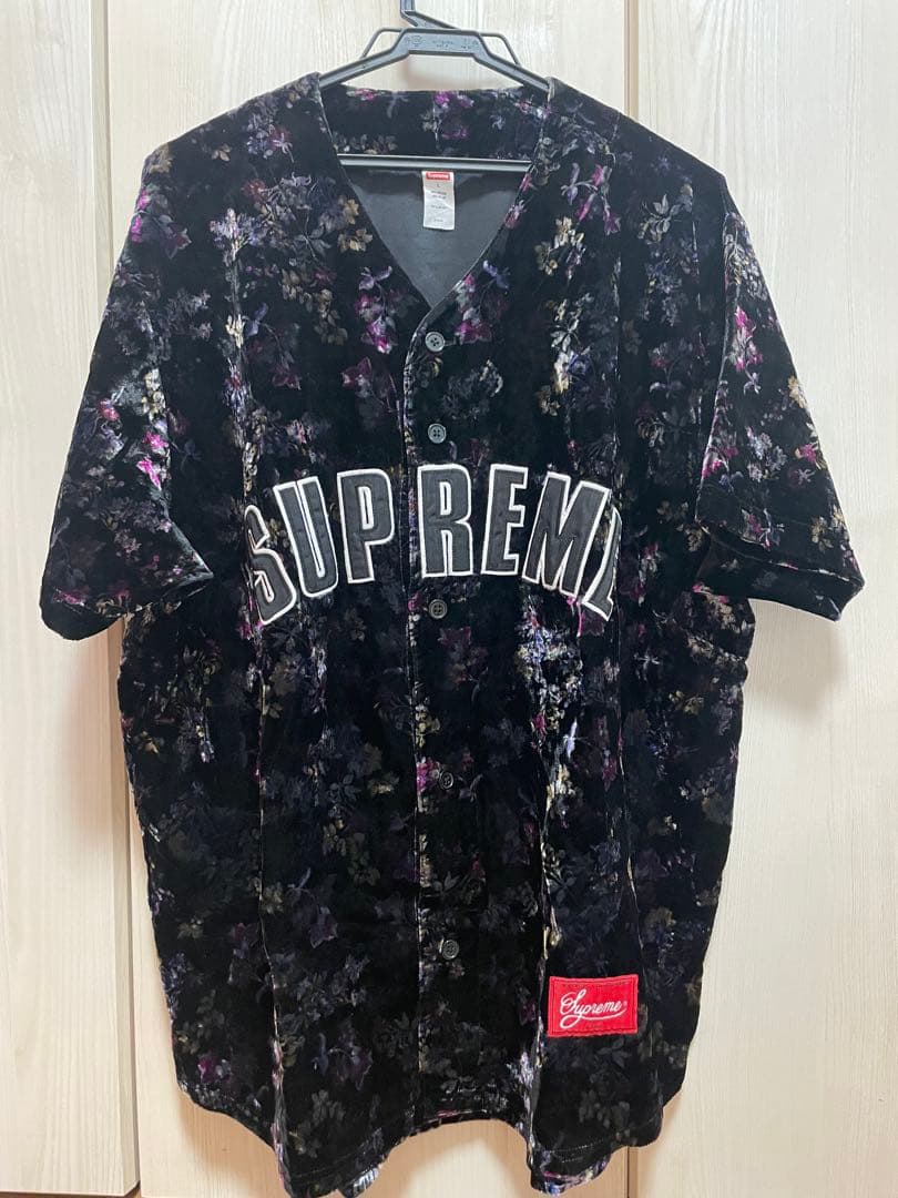 Floral Velour Baseball Jersey short セット