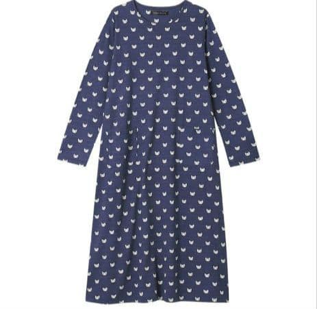 新品タグ付き マタノアツコ ワコール ルームウェア ワンピ パジャマ ブルー 猫