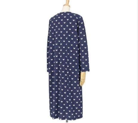 新品タグ付き マタノアツコ ワコール ルームウェア ワンピ パジャマ ブルー 猫