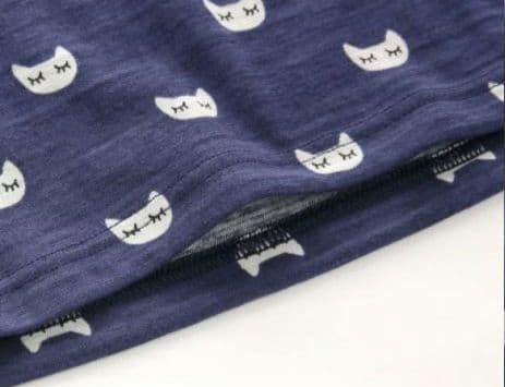 新品タグ付き マタノアツコ ワコール ルームウェア ワンピ パジャマ ブルー 猫