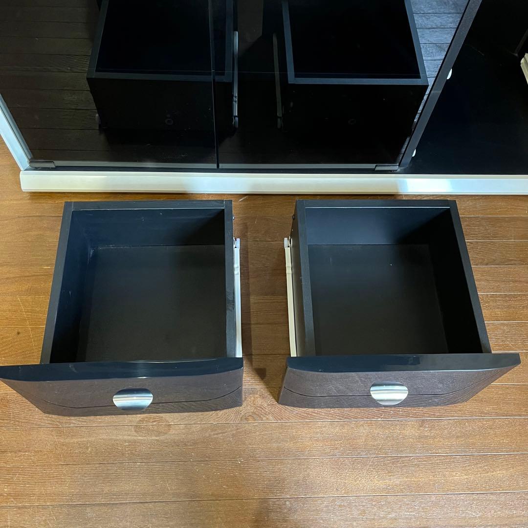 【中古品】ガラス天板 テレビボード テレビ台 キャスター付き ポストモダン