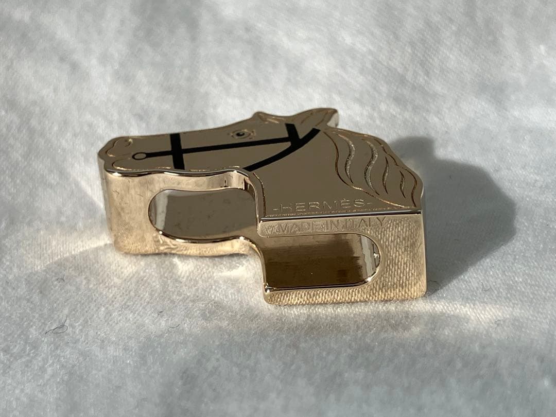 エルメス　カドリージュ ツイリーリング スカーフリング ブラック/ゴールド