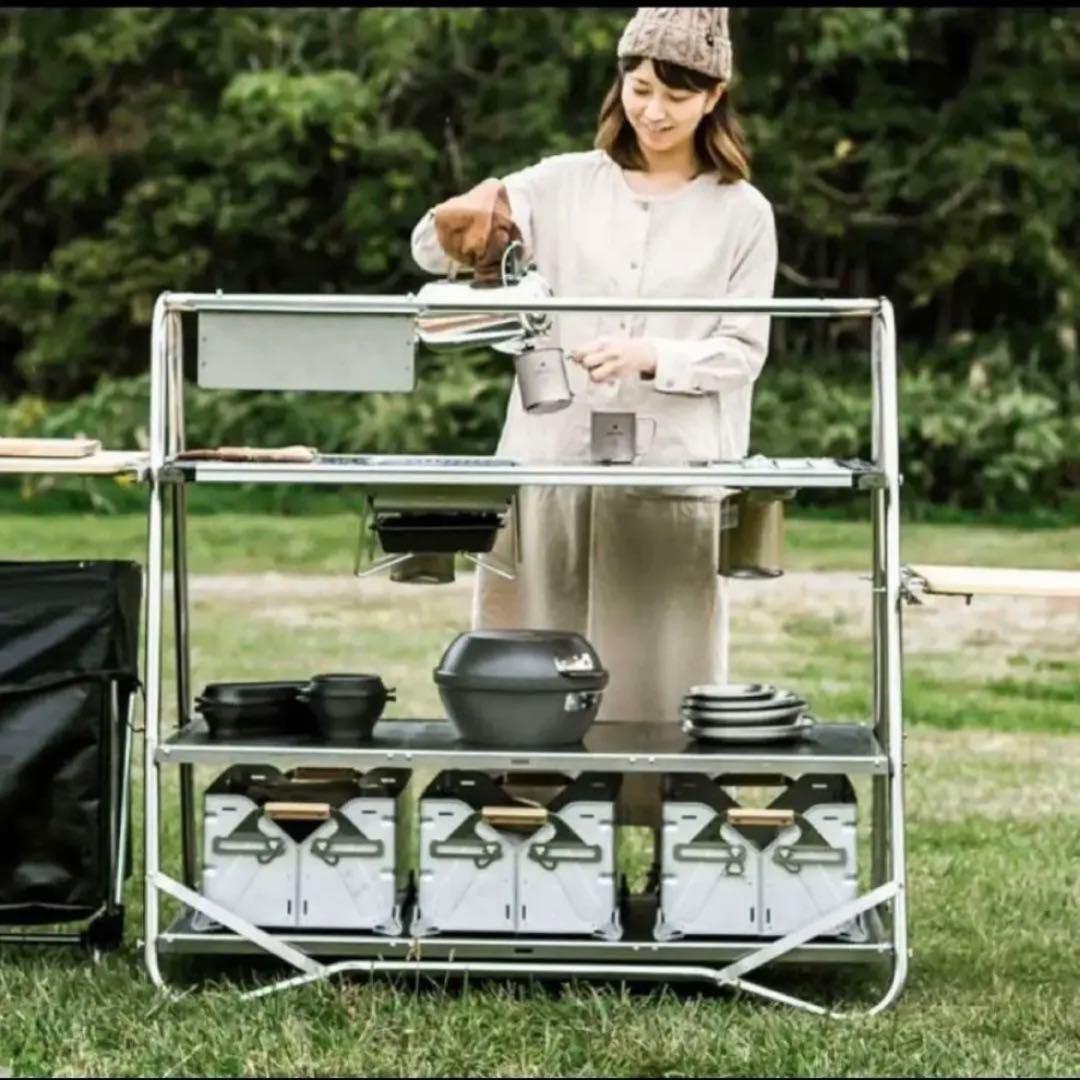 【未開封おまけ付き】スノーピーク　ステンレスキッチンテーブル　サイドコネクション