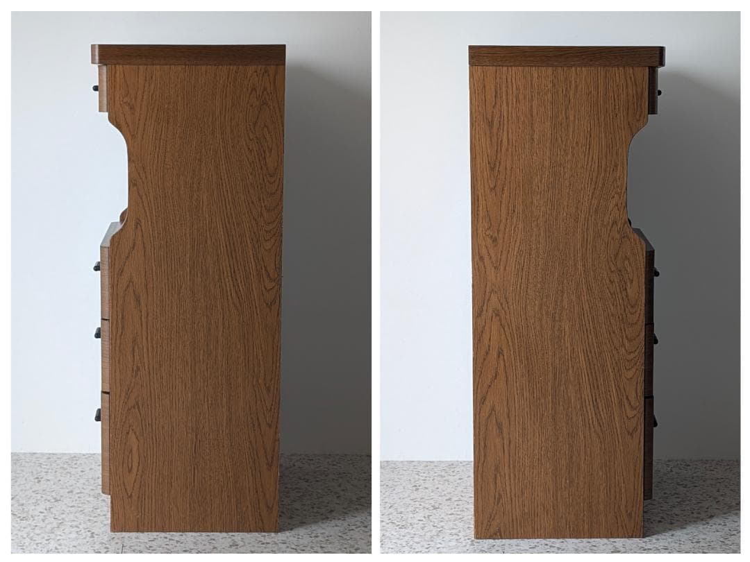 80s ビンテージ ウッドシェルフ 木製 引出し付き 飾り棚 ミニ キャビネット