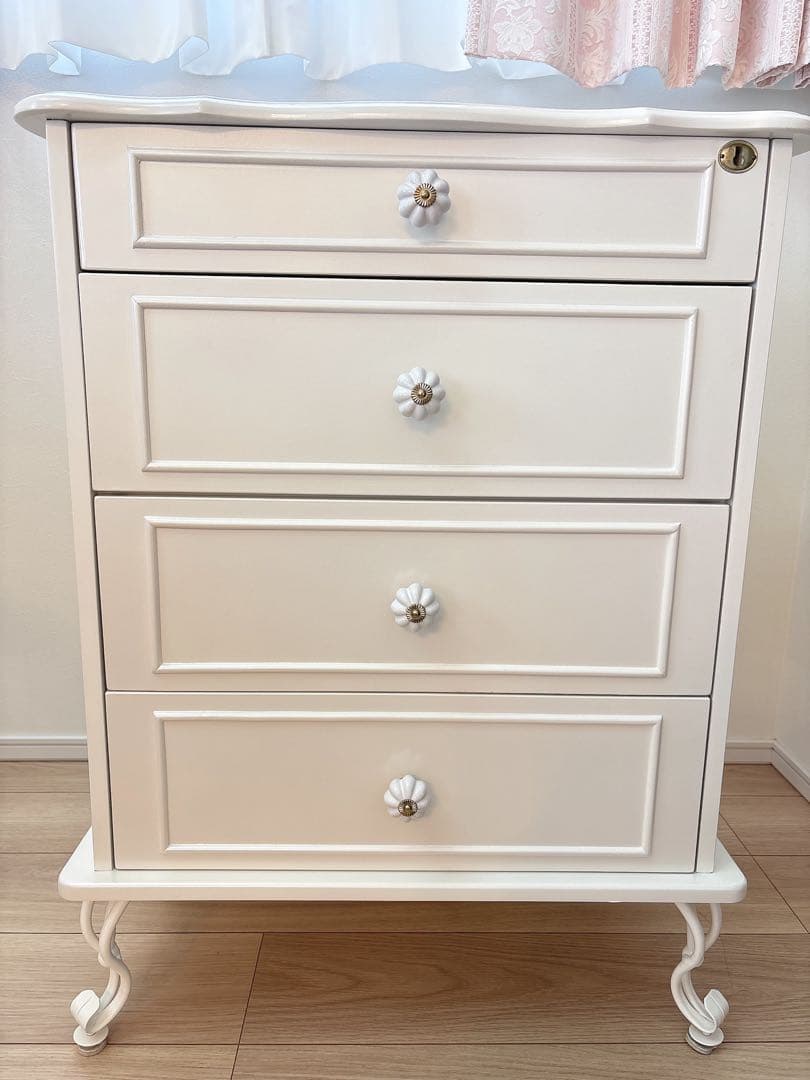 リルデココ★4段チェスト★ホワイト★姫家具★白家具