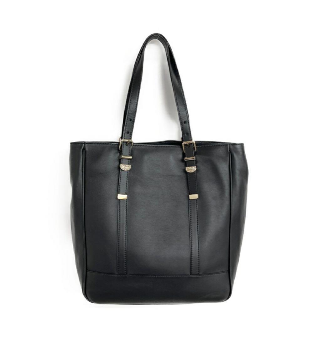 y*o様 ベルサーチ黒の合成皮革トートバッグ