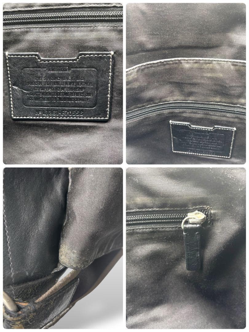 【良品】コーチ　ショルダーバッグ　メッセンジャー　斜め掛け　クロスボディブラック